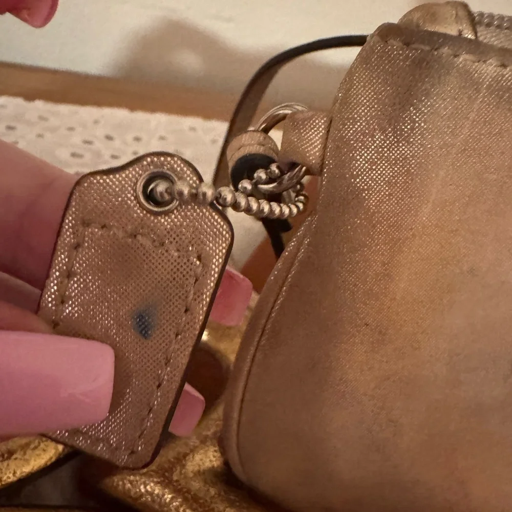Poppy Coach Shimmering Bronze Wristlet